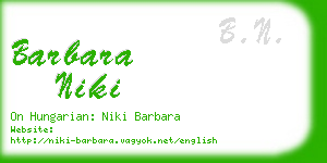 barbara niki business card